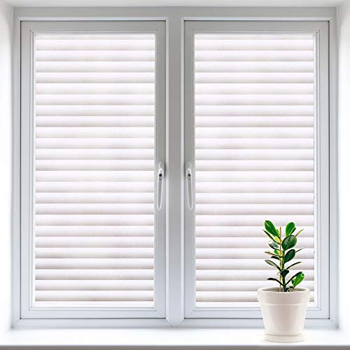 Gyxust Privacy Window Film Temporary Blinds, for Privacy Glass Windows, Self - Adhesive Frosted Window Film, Static Cling, No Glue for Office, Bedroom, Living room, Bathroom, Home (44 * 200cm)