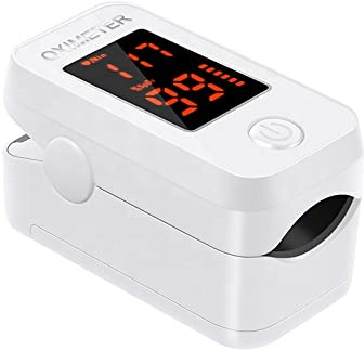 Pulsiossimetro saturimetro da dito professionale, monitor della saturazione ossigeno misuratore ossigeno da dito - plussimetro da dita, SpO2 per adulti e bambini con batterie - Approvato dalla FDA/CE