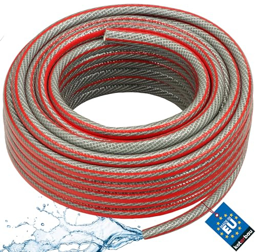 KOTARBAU® Tubo da giardino 3/4 30 m Professionale Grigio Antitorsione a 6 Strati per Irrigazione