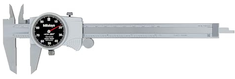 Mitutoyo 505-742-56J Dial Caliper, 0-6 Measuring Range, 0.1 per Revolution, 0.001 Graduation, Black Face, Smooth Dial Movement with Shock Protection for Precise Measurements