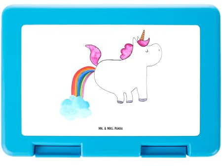 Mr. & Mrs. Panda Brotdose Einhorn Pupsen - Geschenk, lustig, Spaß, Einhörner, Butterbrotdose, Pegasus, Brotzeitbox, Regenbogen, Snackbox, Brotbox,
