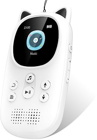 MP3 Player for Kids, 32GB Bluetooth 5.0 Kids Mp3 Player, Child Music Player with FM Radio, Speaker, Voice Recorder, Expandable up to 128GB, Lanyard Headphone Included