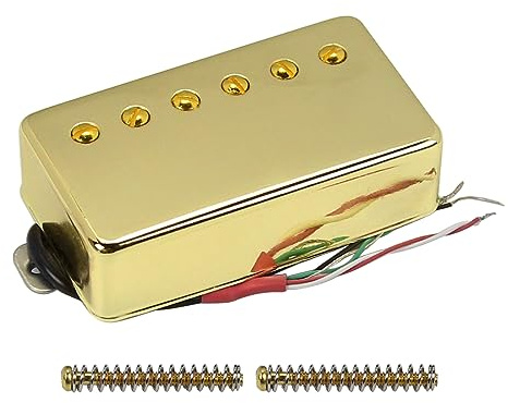 FLEOR Humbucker Doppelspulen-Tonabnehmer Hals-Tonabnehmer Keramikmagnet 7~8k Kompatibel mit E-Gitarre im LP-Stil für Gitarrenteile Ersatz Gold