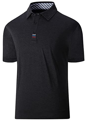 geeksport Poloshirt Herren Business Kurzarm Golf Tennis Freizeit Sport Tshirts Polo Männer Sommer Schwarz Blau Grau M-3XL