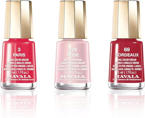 Mavala Trio Timeless Beauty – Nagellack – langer Halt – schnell trocknend – einfache Anwendung – vegane Formel – Mini Color's – 3 x 5 ml