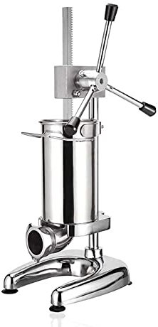 Insaccatrice Manuale per Salsicce, insaccatrice per Carne Verticale a Due velocità con capacità di 2 Litri, insaccatrice Manuale per Carne in Acciaio Inossidabile, con 4 Tubi di riempimento