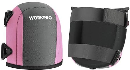 WORKPRO Garden Knee Pads For Unisex-Adult, Flooring Kneepads with Foam Padding, Comfortable Kneeling Cushion for Gardening, House Cleaning, Construction Work, 7.87*6.75*3, Pink Ribbon