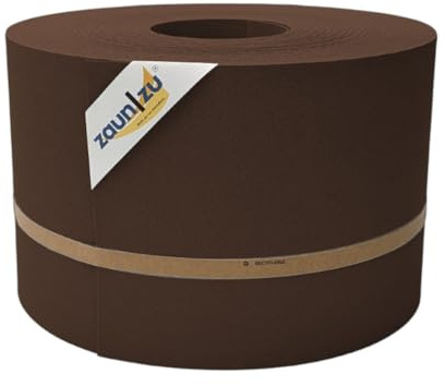 zaun|zu® Premium 50m Rolle Sichtschutzstreifen | genarbte Oberfläche | Lederstruktur | PP für Doppelstabmatten UV-beständiger Sichtschutz | Zaunblende | Made in Germany Braun, 50m