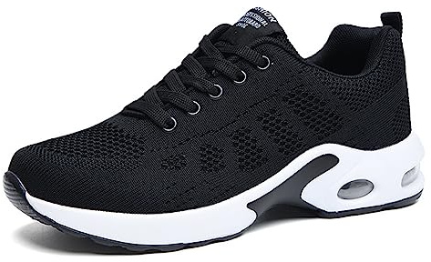 Giltpeak ortopediska skor dam, ortopediska sneakers lätta nät andas utomhus löpning sportskor dam, svart, 40 EU