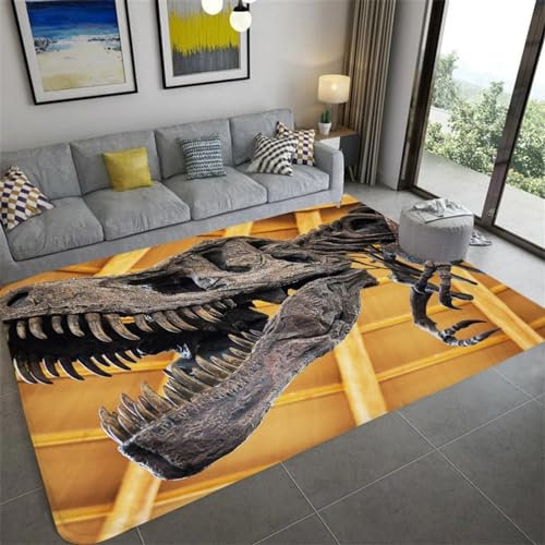 Kinderteppich Dinosaurier-Tierfossilien - Kurzflor Teppich Kinderzimmer Spielteppich Antiallergen Und Extra Weich - Babyzimmer Teppiche Für Junge Und Mädchen Babyteppich 160 X 200 cm -3D8I9D4F7N4