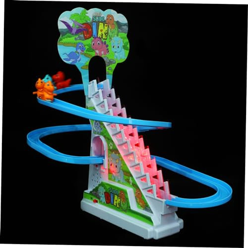 WOONEKY Elektrisches Dinosaurier Treppensteigspielzeug Mit Rutsche Und Musikfunktion Kleines Lernspielzeug Junge Mädchen Robustes Kletterspiel Mit Glatten Oberflächen Geeignet Für Geburtst