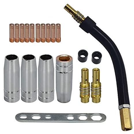 Aqxyxsw MB15 15AK. Kontakt Tipp 0.8mm M6 & Tipps Halter Diffuser Schild Cup & Fackerkrale KOMPTIBLE MIT MB15 15AK MIG. Schweißbrenner 20pk. fangzi