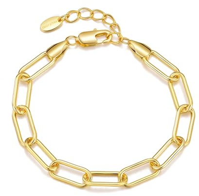 Philip Jones 18k Gold Plated Paperclip Bracelet