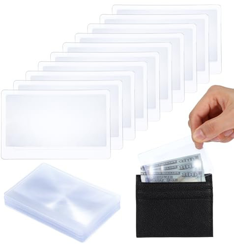 YUXIANLB 20 Stück Kunststff Leselupe Kreditkartengröße Lupe Taschenlupe Tasche Lupe Karte Klein Lesehilfe Fresnel Linse für Lesen und Feuer Starter (300% Lupe Objektiv)