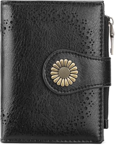 SENDEFN Geldbörse Damen Klein Portemonnaie mit RFID Blockierung Portmonee Damen mit 9 Kartenfächer und Zipper Münzfach Geldbeutel Leder mit Vielen Fächern