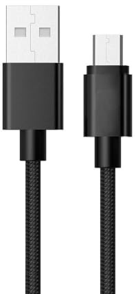 cable micro usb de 1 metro trenzado en poliamida negro, resistente y duradero, ideal para cargar y sincronizar dispositivos móviles.
