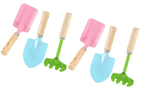KOMBIUDA Gartenwerkzeug-Set Für Kinder Mit Holzgriffen Enthält Kelle Rechen Und Schaufel Für Kleine Hände Im Garten
