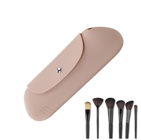 Portapennelli da trucco da viaggio, portapennelli da trucco in silicone,Organizzatore di strumenti per il trucco con chiusura magnetica | portatile per spazzole per il viso, astuccio