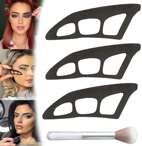 NHQZ Herramienta De Sombra De Ojos 3 Piezas Plantillas Para Ojos, Aplicadora De Sombra Con Pincel Eyeliner Para Principiantes