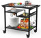 20 x 32 dreistufiger beweglicher Grilltisch, multifunktionaler Grilltisch für den Außenbereich, Grillwagen mit Rädern