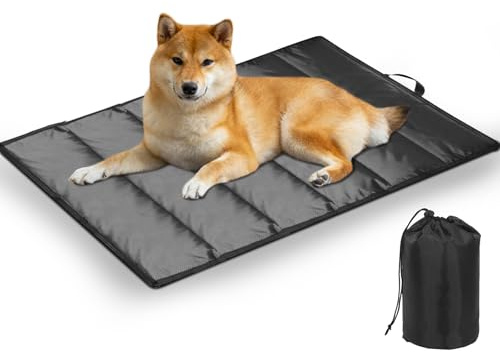 GOEDCH Wasserdichte Hundedecke 70 x 120cm für Unterwegs mit Aufbewahrungstasche und Griffen - Faltbare Waschbare Haustier Outdoor Reisedecke für Hunde und Katzen