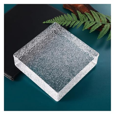 ZNQNDSR Rectangular Sided Crystal Bricks Clear Glass Block Decoration for Home Bathroom Bedroom Living Room Bar Hotels(10PCS)
