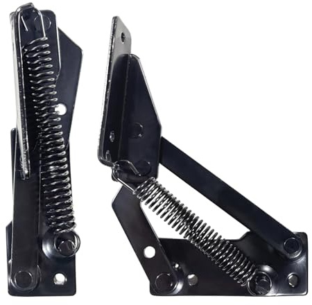 YIDELAI-Cerniera a molla (1 paio) staffa di sollevamento pieghevole a 90 gradi, cerniera divano letto, cerniera porta armadio (1, black)