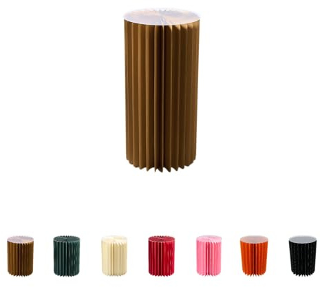 Colonna di carta pieghevole, colonna decorativa, versatile, utilizzabile come tavolino, base o sgabello per fiori, risparmio di spazio e leggero, ideale per soggiorno, corridoio ed eventi (naturale, Ø