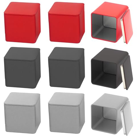 KeaJuidy 9 recipientes de metal vacíos con tapa, 6,5 x 6,5 x 7 cm, cajas de metal pequeñas, cuadradas, para caramelos de azúcar, especias, té suelto, 3 colores