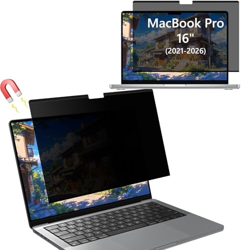 KiimLaa Magnétique Filtre de Confidentialité pour MacBook Pro 16 Pouces (2021-2026, M1/M2/M3/M4/M5), Anti-Espion/Bleu-Lumière Filtre Protection Ecran, Amovible Filtre écran pour MacBook Pro/Max 16