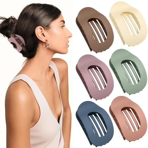 AWUMBUK Pinzas Pelo Mujer, 6 Unidades Elegante Pinzas Planas Para el Pelo Antideslizante Hair Clips Moda Accesorios Mujer–Múltiples Colores–para Uso Diario y Deporte