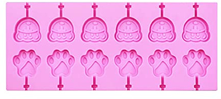 1 x 12/66 moules à sucettes en silicone pour chocolat, bonbons, fruits, fleurs, dessins animés pour Halloween, Noël, Halloween, moules à chocolat, formes variées, sphères en silicone pour fête