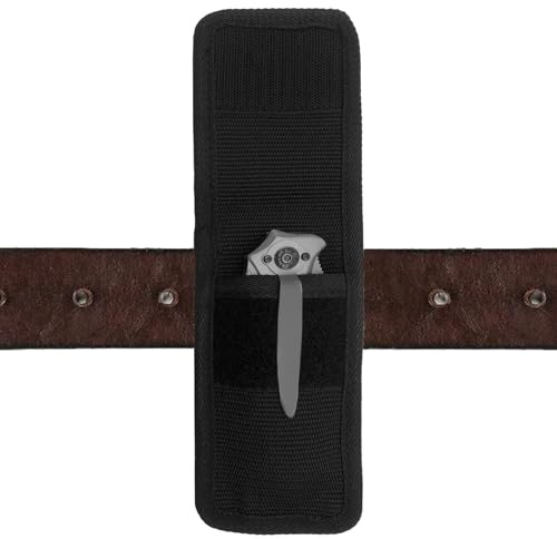 WEESTAAMO Messertasche für Gürtel - Universale Klappmesser Halterung aus Oxford-Stoff für Arbeit, Camping & Outdoor (Schwarz)​​