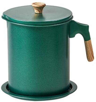 Oil Keeper Canister - Fat Separator Jar, Cooking Drippings Collector | Durable Grease Storage Strainer Container, Large Capacity Stainless Steel Filter Can With Grip Handle For Kitchen Countertop Use