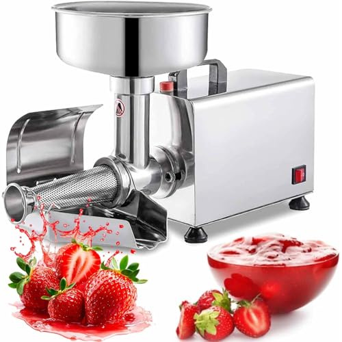 CUTANGELAR Extracteur de Pulpe Automatique 450 W, Filtre Électrique Commercial, Broyeur à Tomates et Extracteur de Jus - Électrique en Acier Inoxydable pour Sauces et Confitures Maison