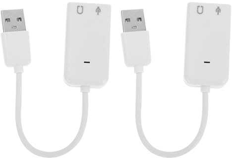 DECORNIJIA 2pcs USB Sound Card Adapter External Audio Sound Card with Independent Chip Noise Filtering Microphone Input and Headphone Output Plug and Play for Laptop Desktop