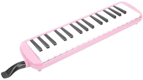 LUCKDANO IRIN 32 Key Melodica Kinder Kinder Melodica Anfänger Blasinstrument mit Kornett-Mundstück für die Musikausbildungspraxis (PINK)