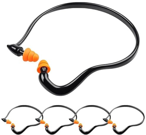 Gehörschutz Arbeit, 5 Gehörschutzstöpsel 14 cm Innenumfang, Lärmschutz Für Baustelle, Schießen Und Schlafen, Schwarz-Orange Design Schaumstoffstöpseln