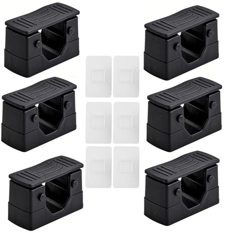 Kaiyzo 6 Pièces Accroche Balai Mural Sans Percer Support Balais Mural Auto-Adhésif Rangement Outils pour Serpillère, Balai, Pelle, Cuisine, Salle de Bain, Garage, Jardin, Buanderie