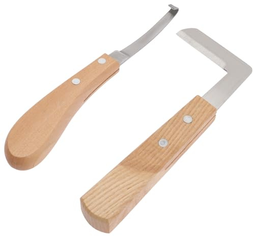 Supvox 2 Stück Hufpflege Hufmesser aus Langlebigem Metall mit Ergonomischem Griff für Pferde und Rinder Hufschmiedwerkzeug für Präzises Schneiden und Trimmen