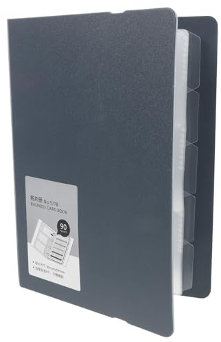 FOMIYES Tarjetero para 90 Tarjetas de Visita Organizador de Tarjetas de Nombre Hojas Reutilizables Color Azul Material Resistente para Oficina Estuche Práctico Trabajo
