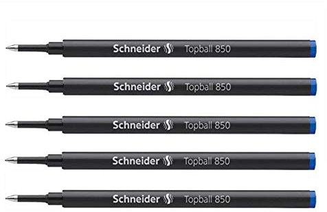 5 x Schneider Nachfüller für Roller Topball 850 05 blau