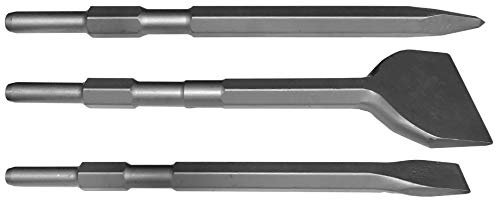 Champion Chisel 3pc Concrete Chisel Set - 17mm Shank, 11 Long Moil Point & 3 Wide Chisel - Made in USA