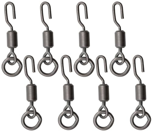 Korda PTFE Spinner Ring Swivels Größe 11 – 8 Stück Teflon-beschichtete Wirbel mit Ring für Ronnie Rigs – Extrem leichtgängig für Karpfenangeln