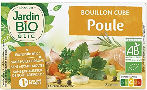 JARDIN BIO - Bouillon Cube Poule Sans Huile De Palme 80G - Lot De 4 - Offre Special