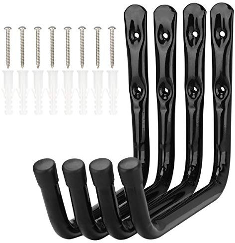 pipabiba 4 Stück Garagen-Leiterhaken, 28 cm Arm, robuste Wandhalterung, Fahrradständer, Organizer, Aufhänger, Kapazität 20 kg (18 cm x 28 cm)