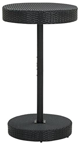 vidaXL Gartentisch Stehtisch Bartisch Bistrotisch Partytisch Terrassentisch Balkontisch Gartenmöbel Tisch Schwarz 60,5x106cm Poly Rattan