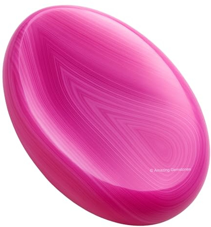 Rosa Onyx Crystal Thumb Orosten för kristallläkning ~ Oval Cabochon-sten ~ Lätt att bära Naturlig kristallficka Palmsten