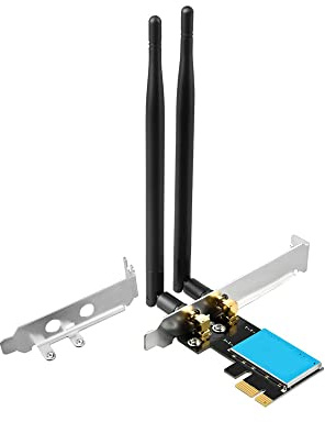 Adaptador WiFi, Dongle Wi-Fi Antenas Wi-Fi Tarjeta de Adaptador inalámbrico WiFi de Doble Banda 2.4G/5G 1200Mbps PCI-E Antenas Wi-Fi externas para PC Computadora portátil de Escritorio