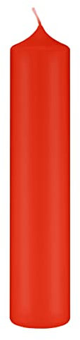 Altarkerzen (10% BW Anteil) (Bienenwachs Kerzen Paprika Hell-Rot 200 x Ø 50 mm, 4 Stück, Kerzen mit Dornbohrung in RAL Kerzengüte Qualität